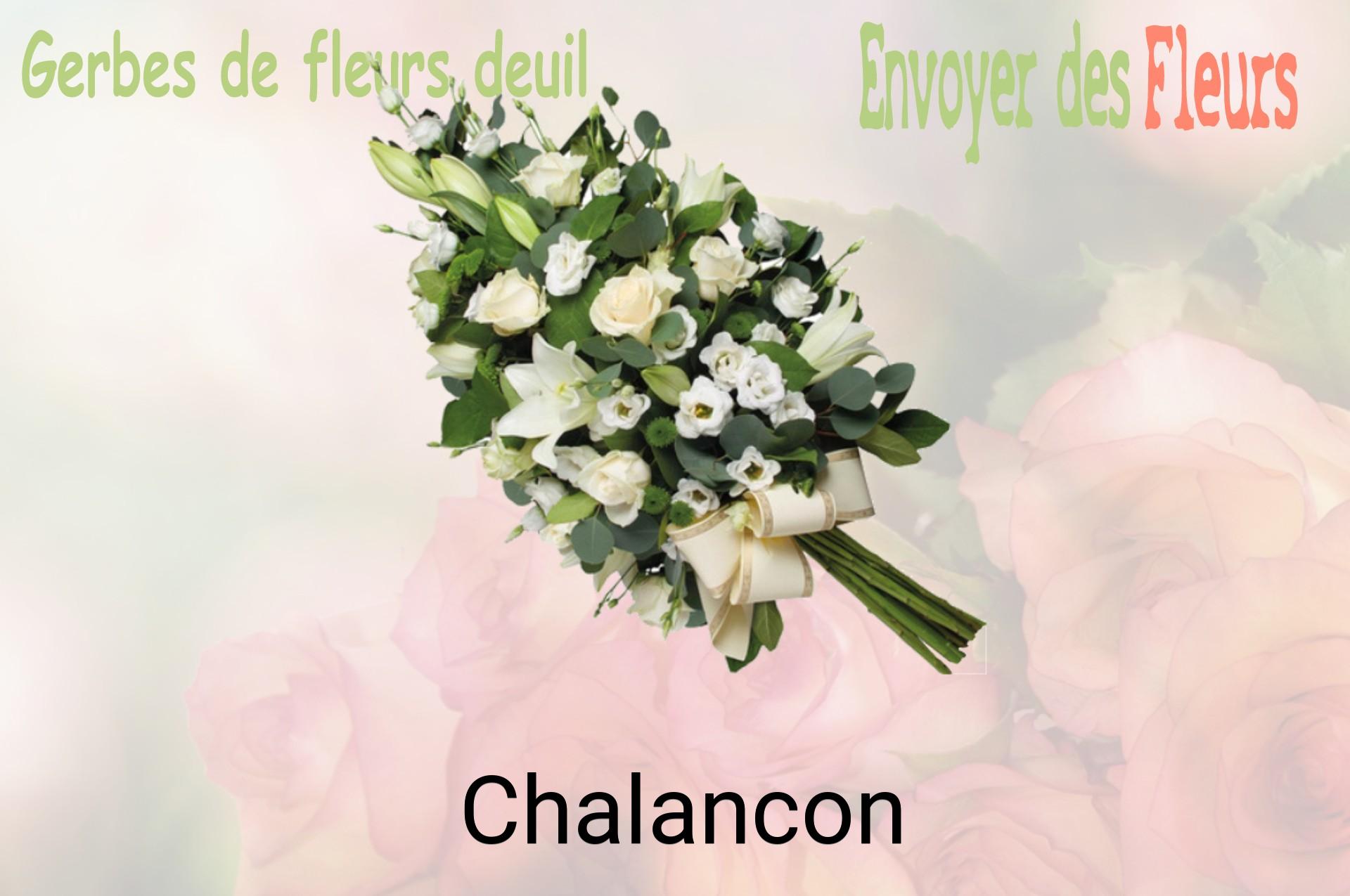 Gerbe de fleurs de deuil livrée à Chalancon